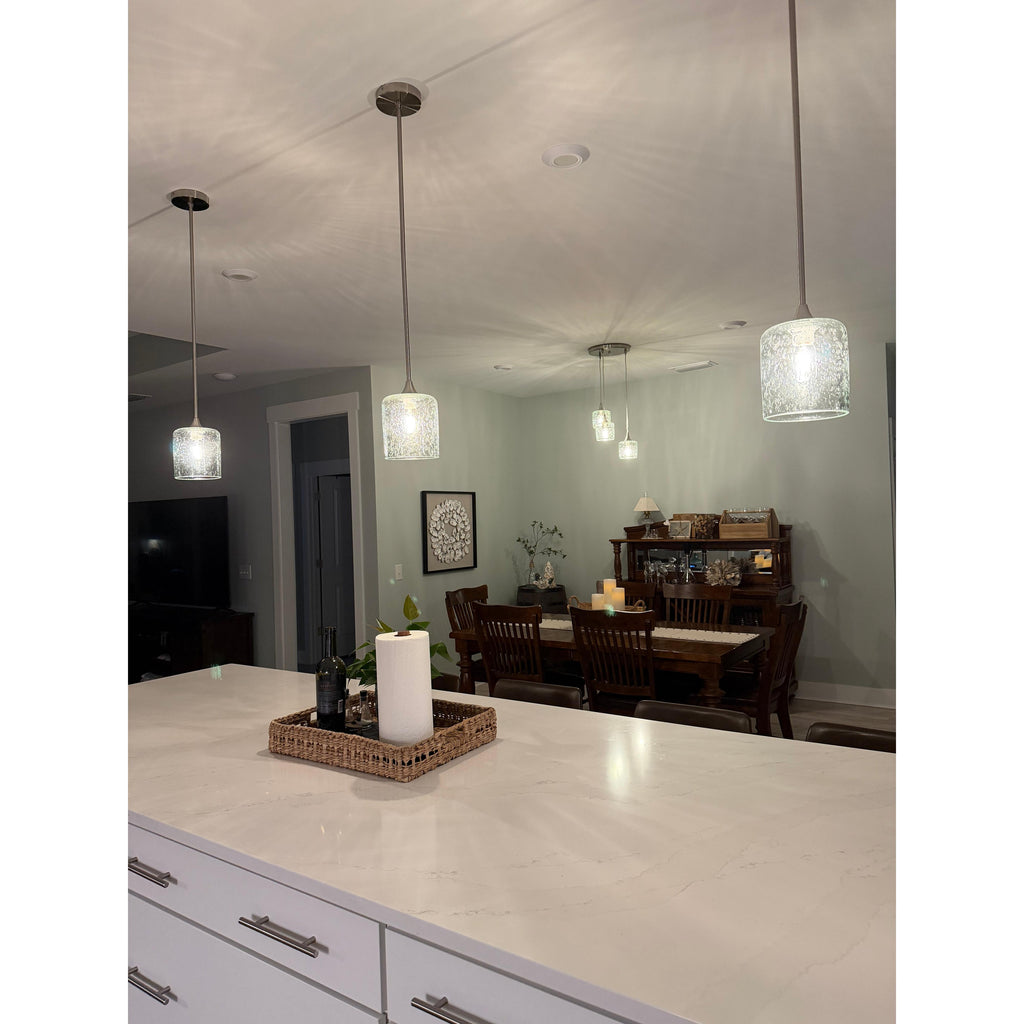 601 Single Pendant Light-Pendant Light-Bicycle Glass Co-Matte Black - 8ft Cord-Lunar-Steel Blue-Bicycle Glass Co