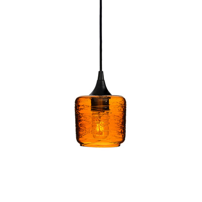 601 Single Pendant Light-Bicycle Glass Co-Matte Black 15ft Cord + Track Mount-Spun-Golden Amber-Bicycle Glass Co