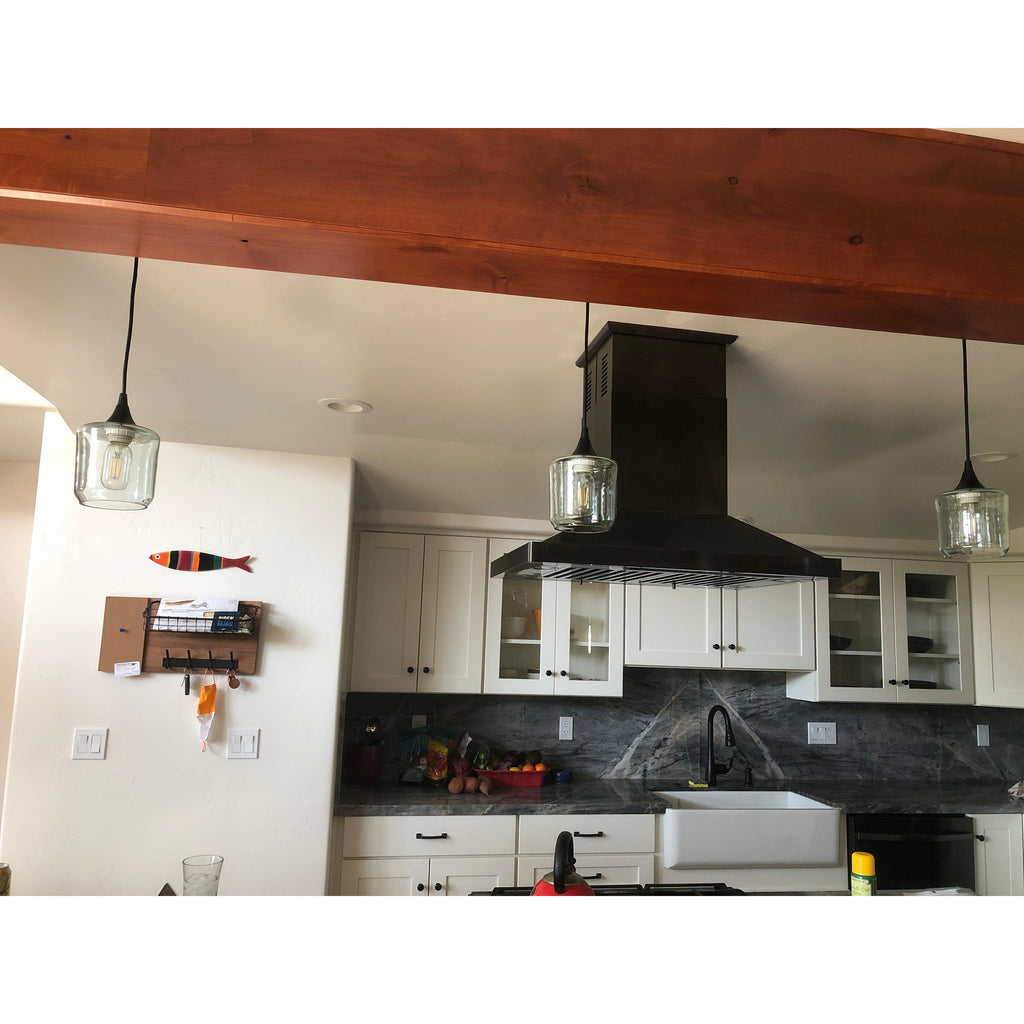 601 Single Pendant Light-Pendant Light-Bicycle Glass Co-Matte Black - 8ft Cord-Lunar-Steel Blue-Bicycle Glass Co