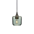 601 Single Pendant Light-Bicycle Glass Co-Antique Bronze 15ft Cord + Track Mount-Lunar-Slate Gray-Bicycle Glass Co