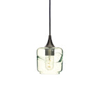 601 Single Pendant Light-Bicycle Glass Co-Antique Bronze 15ft Cord + Track Mount-Swell-Eco Clear-Bicycle Glass Co