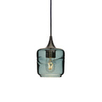 601 Single Pendant Light-Bicycle Glass Co-Antique Bronze 15ft Cord + Track Mount-Swell-Slate Gray-Bicycle Glass Co