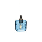 601 Single Pendant Light-Bicycle Glass Co-Antique Bronze 15ft Cord + Track Mount-Spun-Steel Blue-Bicycle Glass Co
