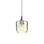 601 Single Pendant Light-Bicycle Glass Co-Brushed Nickel 15ft Cord + Track Mount-Lunar-Eco Clear-Bicycle Glass Co