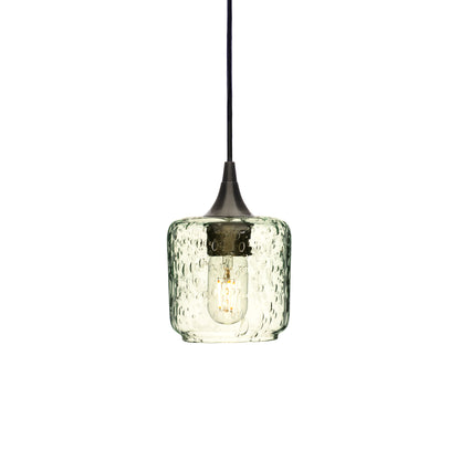 601 Single Pendant Light-Bicycle Glass Co-Antique Bronze - 4ft Cord-Lunar-Eco Clear-Bicycle Glass Co