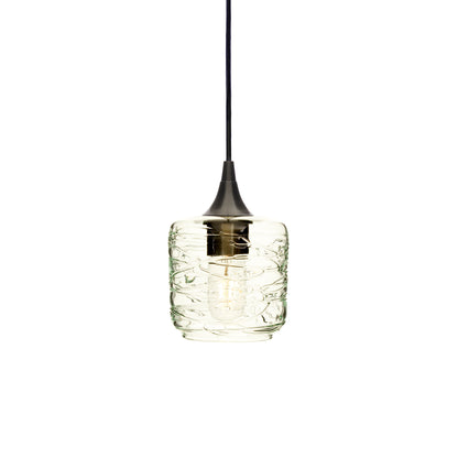 601 Single Pendant Light-Bicycle Glass Co-Antique Bronze - 4ft Cord-Spun-Eco Clear-Bicycle Glass Co