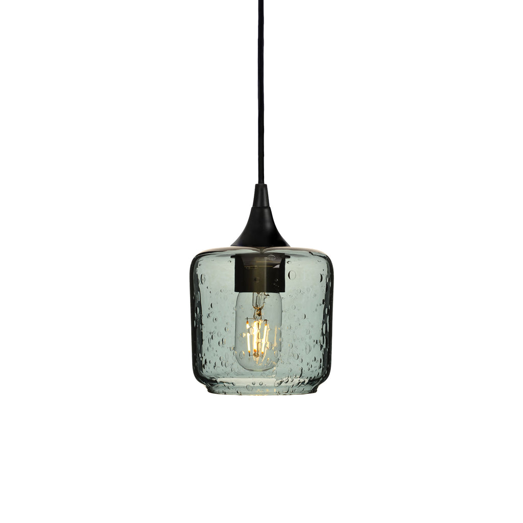 601 Single Pendant Light-Bicycle Glass Co-Matte Black - 4ft Cord-Lunar-Slate Gray-Bicycle Glass Co