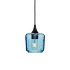 601 Single Pendant Light-Bicycle Glass Co-Matte Black - 4ft Cord-Lunar-Steel Blue-Bicycle Glass Co