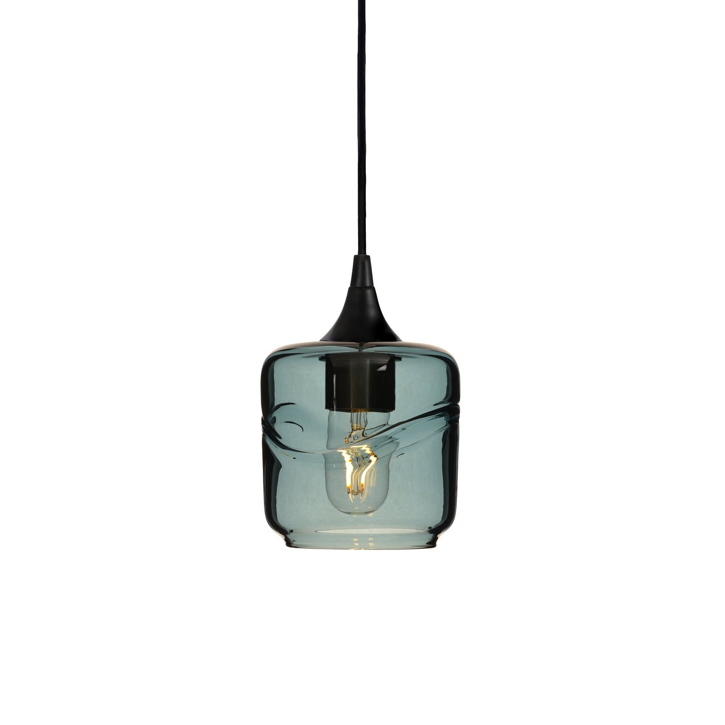 601 Single Pendant Light-Bicycle Glass Co-Matte Black - 4ft Cord-Swell-Slate Gray-Bicycle Glass Co
