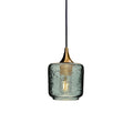601 Single Pendant Light-Bicycle Glass Co-Polished Brass - 4ft Cord-Spun-Slate Gray-Bicycle Glass Co