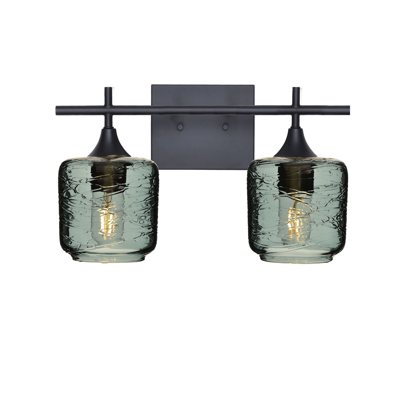 601 Spun: 2 Light Wall Vanity-Glass-Bicycle Glass Co - Hotshop-Slate Gray-Matte Black-Bicycle Glass Co