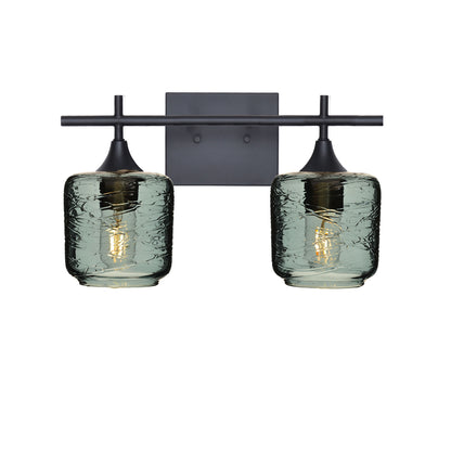 601 Spun: 2 Light Wall Vanity-Glass-Bicycle Glass Co - Hotshop-Slate Gray-Matte Black-Bicycle Glass Co