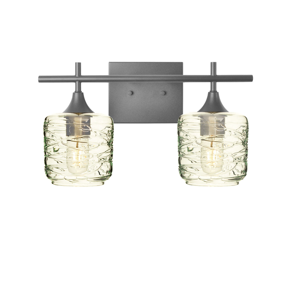 601 Spun: 2 Light Wall Vanity-Glass-Bicycle Glass Co - Hotshop-Eco Clear-Antique Bronze-Bicycle Glass Co