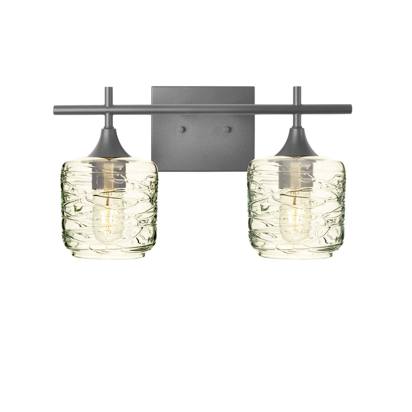 601 Spun: 2 Light Wall Vanity-Glass-Bicycle Glass Co - Hotshop-Eco Clear-Antique Bronze-Bicycle Glass Co