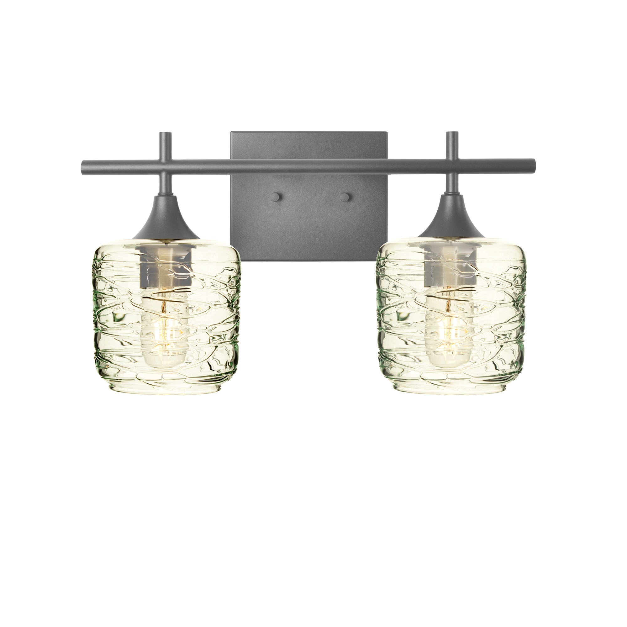 601 Spun: 2 Light Wall Vanity-Glass-Bicycle Glass Co - Hotshop-Eco Clear-Antique Bronze-Bicycle Glass Co