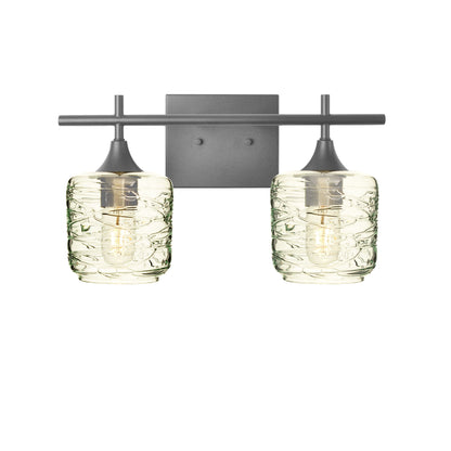 601 Spun: 2 Light Wall Vanity-Glass-Bicycle Glass Co - Hotshop-Eco Clear-Antique Bronze-Bicycle Glass Co