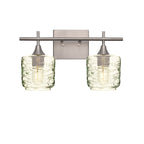 601 Spun: 2 Light Wall Vanity-Glass-Bicycle Glass Co - Hotshop-Eco Clear-Brushed Nickel-Bicycle Glass Co