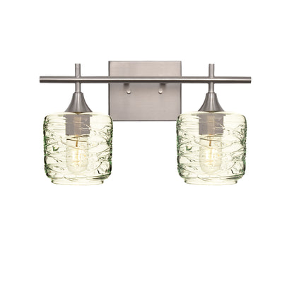 601 Spun: 2 Light Wall Vanity-Glass-Bicycle Glass Co - Hotshop-Eco Clear-Brushed Nickel-Bicycle Glass Co