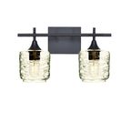 601 Spun: 2 Light Wall Vanity-Glass-Bicycle Glass Co - Hotshop-Eco Clear-Matte Black-Bicycle Glass Co