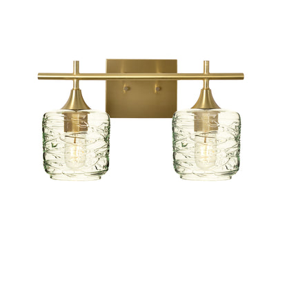 601 Spun: 2 Light Wall Vanity-Glass-Bicycle Glass Co - Hotshop-Eco Clear-Polished Brass-Bicycle Glass Co