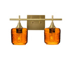 601 Spun: 2 Light Wall Vanity-Glass-Bicycle Glass Co - Hotshop-Golden Amber-Polished Brass-Bicycle Glass Co