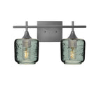 601 Spun: 2 Light Wall Vanity-Glass-Bicycle Glass Co - Hotshop-Slate Gray-Antique Bronze-Bicycle Glass Co