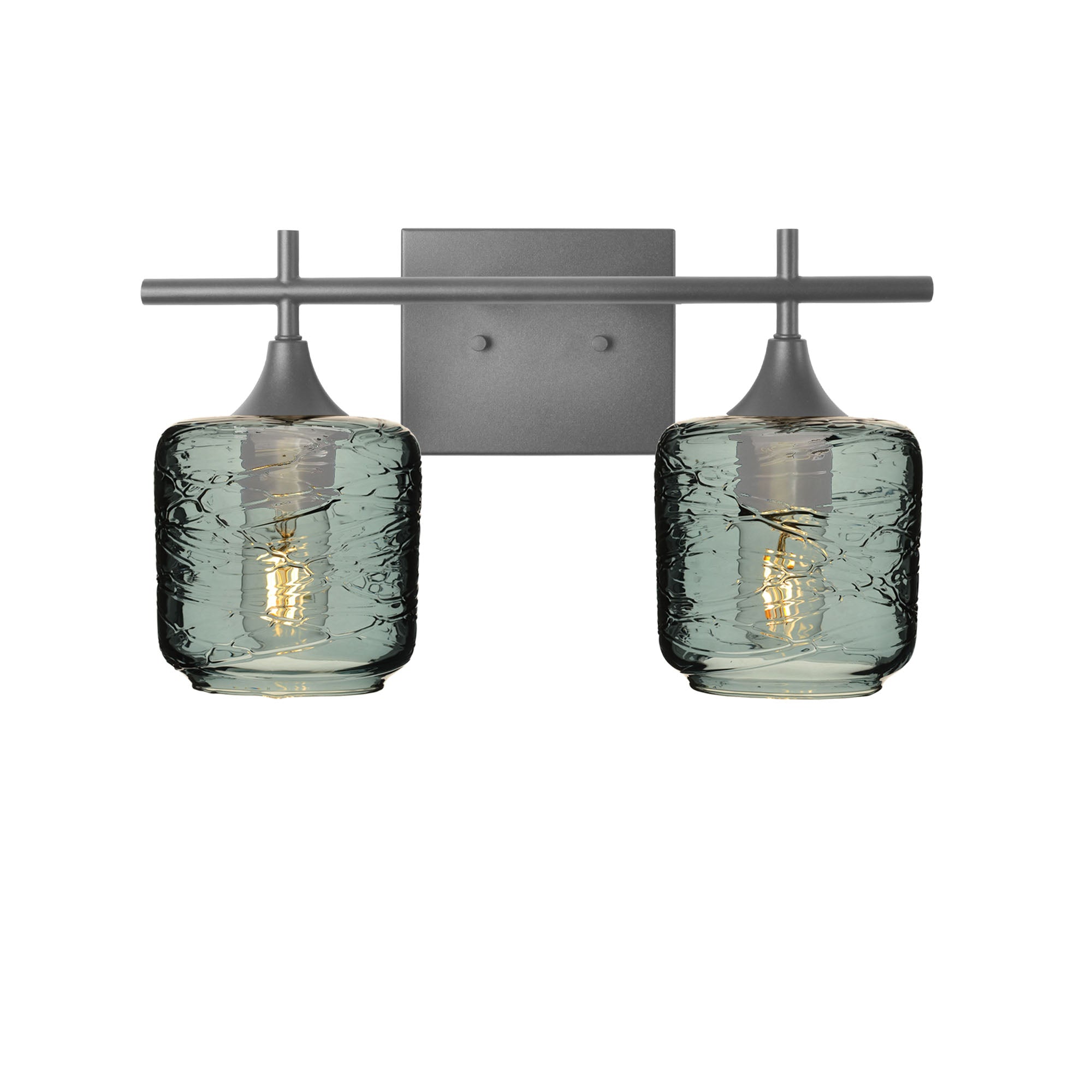 601 Spun: 2 Light Wall Vanity-Glass-Bicycle Glass Co - Hotshop-Slate Gray-Antique Bronze-Bicycle Glass Co