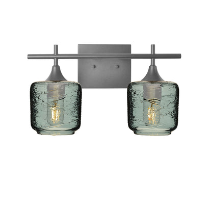 601 Spun: 2 Light Wall Vanity-Glass-Bicycle Glass Co - Hotshop-Slate Gray-Antique Bronze-Bicycle Glass Co