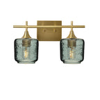 601 Spun: 2 Light Wall Vanity-Glass-Bicycle Glass Co - Hotshop-Slate Gray-Polished Brass-Bicycle Glass Co