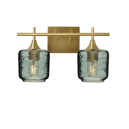 601 Spun: 2 Light Wall Vanity-Glass-Bicycle Glass Co - Hotshop-Slate Gray-Polished Brass-Bicycle Glass Co