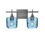 601 Spun: 2 Light Wall Vanity-Glass-Bicycle Glass Co - Hotshop-Steel Blue-Antique Bronze-Bicycle Glass Co