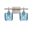 601 Spun: 2 Light Wall Vanity-Glass-Bicycle Glass Co - Hotshop-Steel Blue-Brushed Nickel-Bicycle Glass Co