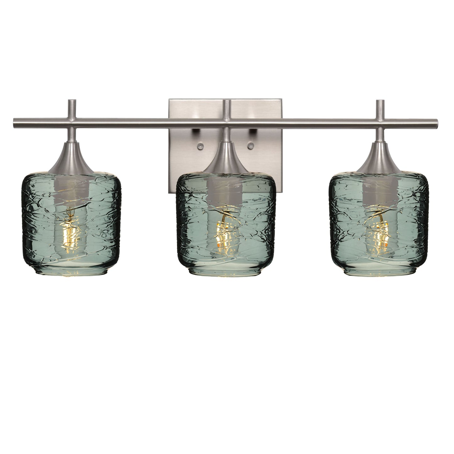 601 Spun: 3 Light Wall Vanity-Glass-Bicycle Glass Co - Hotshop-Slate Gray-Brushed Nickel-Bicycle Glass Co