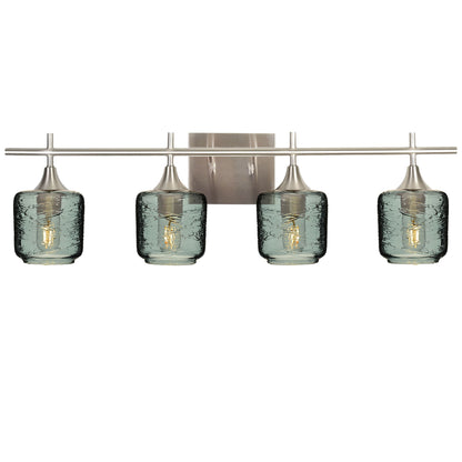 601 Spun: 4 Light Wall Vanity-Glass-Bicycle Glass Co - Hotshop-Slate Gray-Brushed Nickel-Bicycle Glass Co