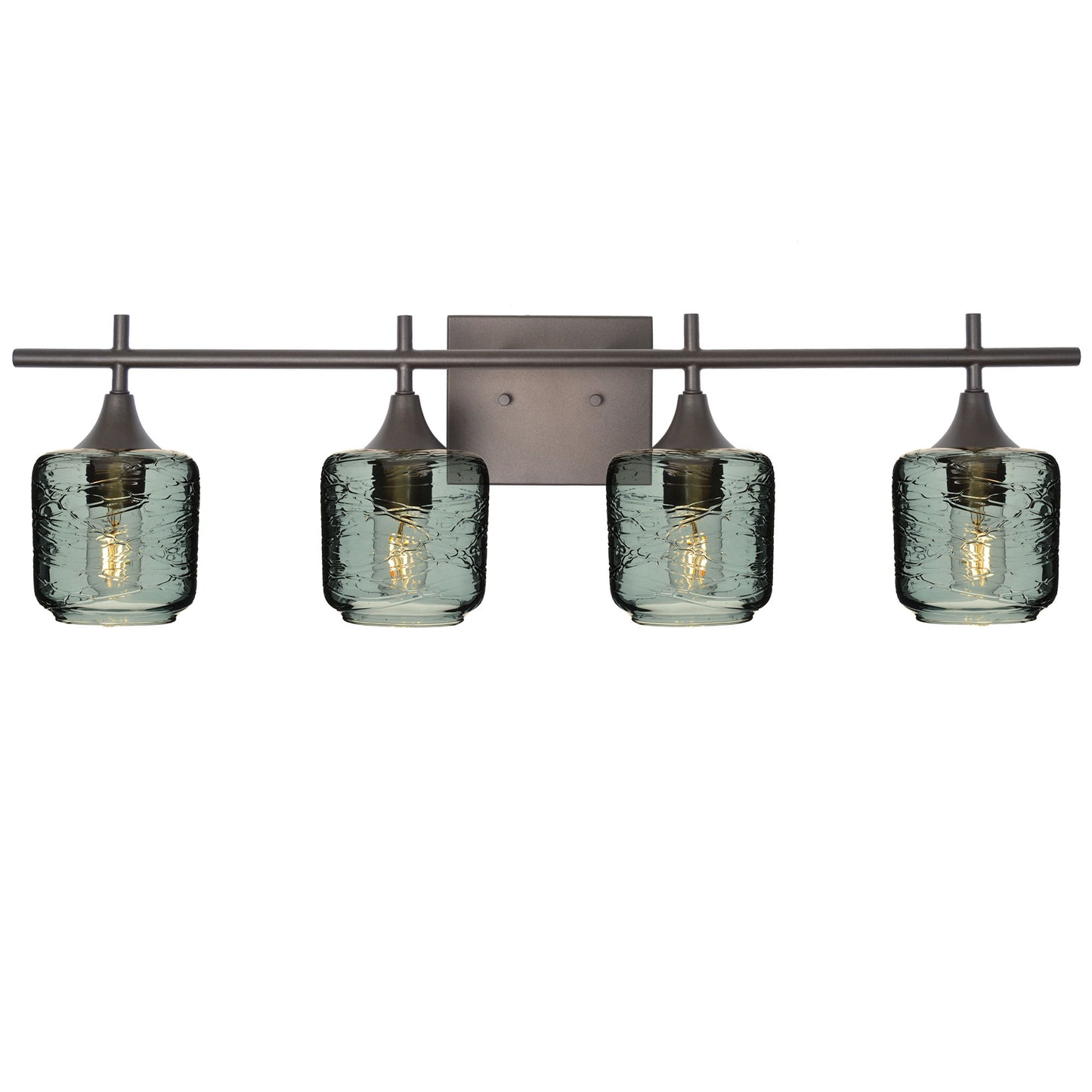 601 Spun: 4 Light Wall Vanity-Glass-Bicycle Glass Co - Hotshop-Slate Gray-Dark Bronze-Bicycle Glass Co