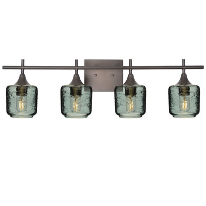 601 Spun: 4 Light Wall Vanity-Glass-Bicycle Glass Co - Hotshop-Slate Gray-Dark Bronze-Bicycle Glass Co