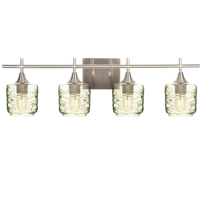 601 Spun: 4 Light Wall Vanity-Glass-Bicycle Glass Co - Hotshop-Eco Clear-Brushed Nickel-Bicycle Glass Co