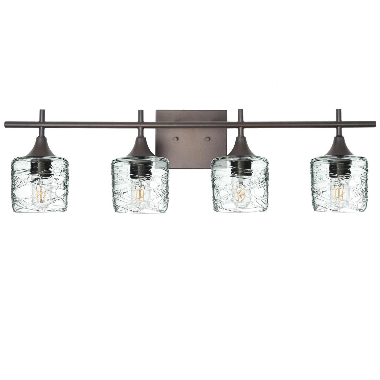 601 Spun: 4 Light Wall Vanity-Glass-Bicycle Glass Co - Hotshop-Eco Clear-Dark Bronze-Bicycle Glass Co