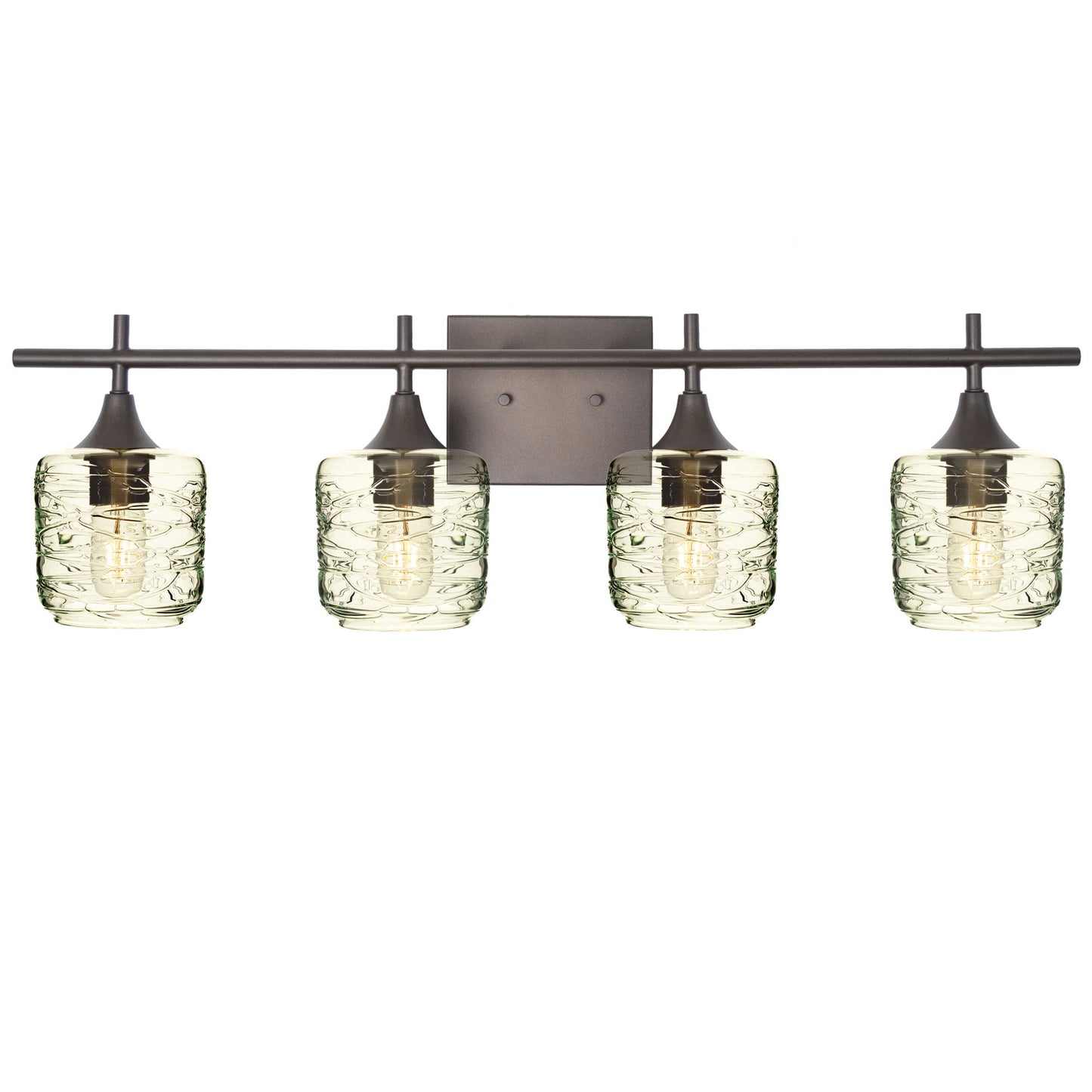 601 Spun: 4 Light Wall Vanity-Glass-Bicycle Glass Co - Hotshop-Eco Clear-Dark Bronze-Bicycle Glass Co