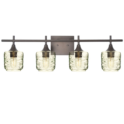 601 Spun: 4 Light Wall Vanity-Glass-Bicycle Glass Co - Hotshop-Eco Clear-Dark Bronze-Bicycle Glass Co