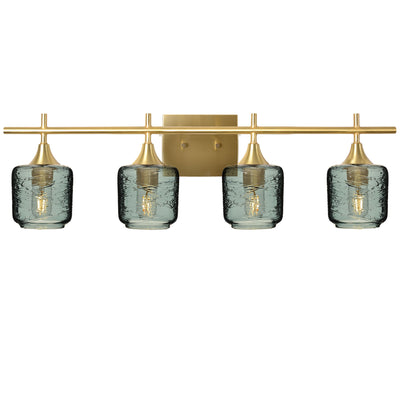 601 Spun: 4 Light Wall Vanity-Glass-Bicycle Glass Co - Hotshop-Slate Gray-Polished Brass-Bicycle Glass Co