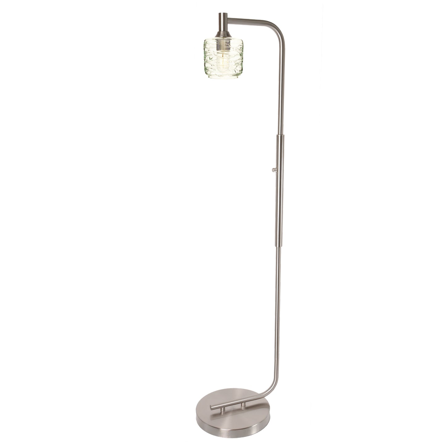 601 Spun: Floor Lamp-Glass-Bicycle Glass Co - Hotshop-Steel Blue-Brushed Nickel-Bicycle Glass Co