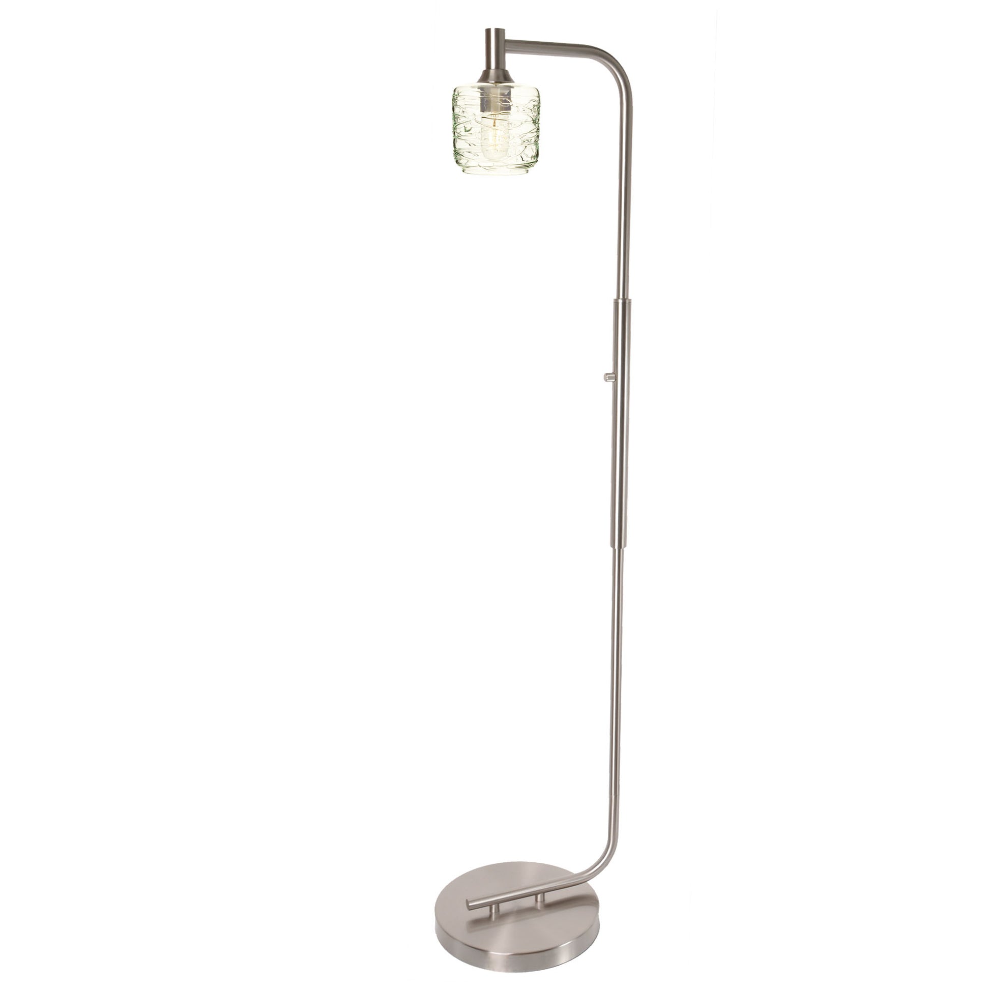 601 Spun: Floor Lamp-Glass-Bicycle Glass Co - Hotshop-Steel Blue-Brushed Nickel-Bicycle Glass Co