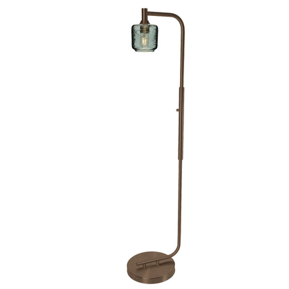 601 Spun: Floor Lamp-Glass-Bicycle Glass Co - Hotshop-Steel Blue-Brushed Nickel-Bicycle Glass Co