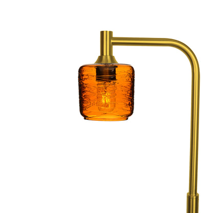 601 Spun: Floor Lamp-Glass-Bicycle Glass Co - Hotshop-Golden Amber-Polished Brass-Bicycle Glass Co