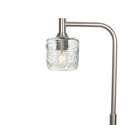 601 Spun: Floor Lamp-Glass-Bicycle Glass Co - Hotshop-Eco Clear-Brushed Nickel-Bicycle Glass Co