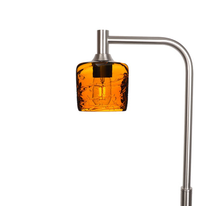 601 Spun: Floor Lamp-Glass-Bicycle Glass Co - Hotshop-Golden Amber-Brushed Nickel-Bicycle Glass Co