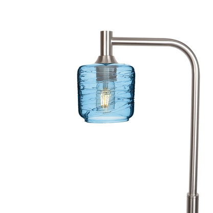 601 Spun: Floor Lamp-Glass-Bicycle Glass Co - Hotshop-Steel Blue-Brushed Nickel-Bicycle Glass Co