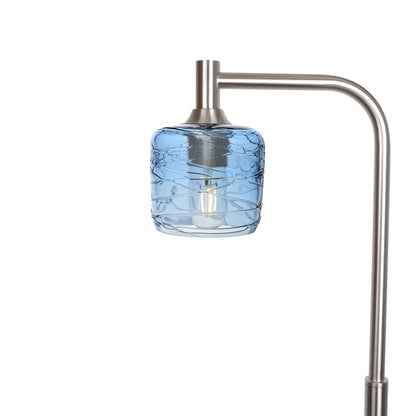 601 Spun: Floor Lamp-Glass-Bicycle Glass Co - Hotshop-Steel Blue-Brushed Nickel-Bicycle Glass Co