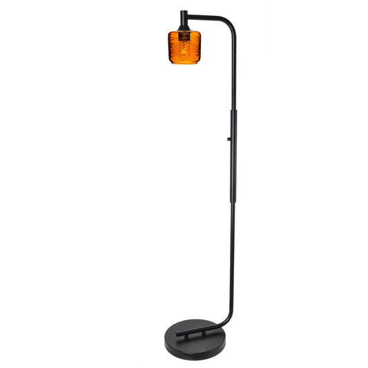 601 Spun: Floor Lamp-Glass-Bicycle Glass Co - Hotshop-Steel Blue-Brushed Nickel-Bicycle Glass Co